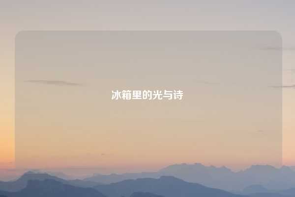 冰箱里的光与诗