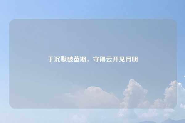 于沉默破茧期，守得云开见月明