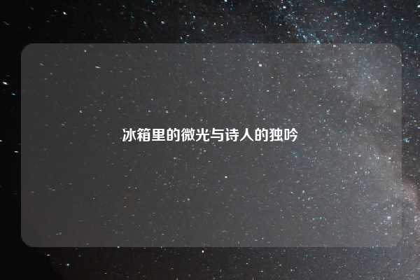 冰箱里的微光与诗人的独吟