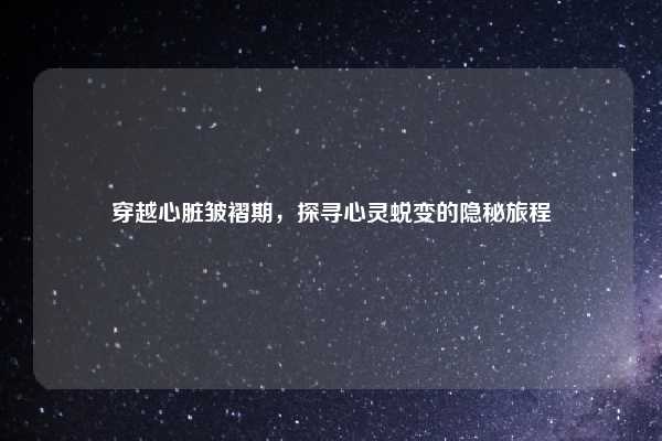 穿越心脏皱褶期，探寻心灵蜕变的隐秘旅程