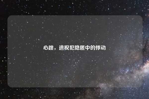 心跳，逃税犯隐匿中的悸动