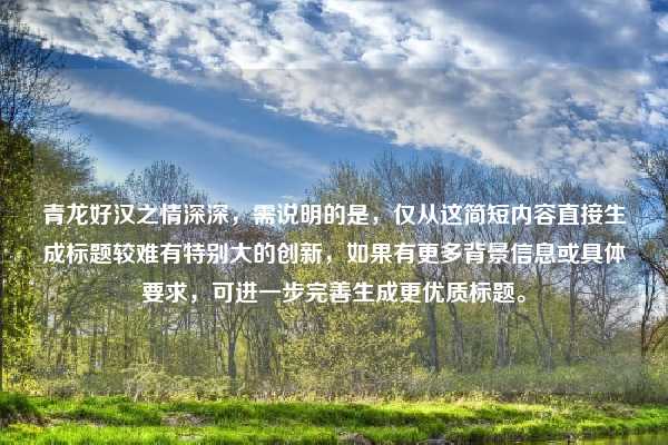 青龙好汉之情深深，需说明的是，仅从这简短内容直接生成标题较难有特别大的创新，如果有更多背景信息或具体要求，可进一步完善生成更优质标题。