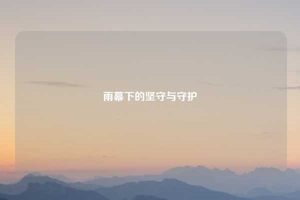 雨幕下的坚守与守护