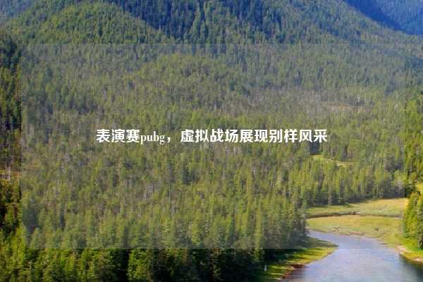 表演赛pubg，虚拟战场展现别样风采
