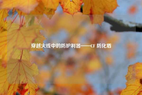 穿越火线中的防护利器——CF 防化盾