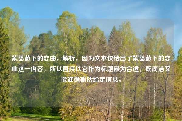 紫蔷薇下的恋曲，解析，因为文本仅给出了紫蔷薇下的恋曲这一内容，所以直接以它作为标题最为合适，既简洁又能准确概括给定信息。