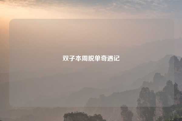 双子本周脱单奇遇记