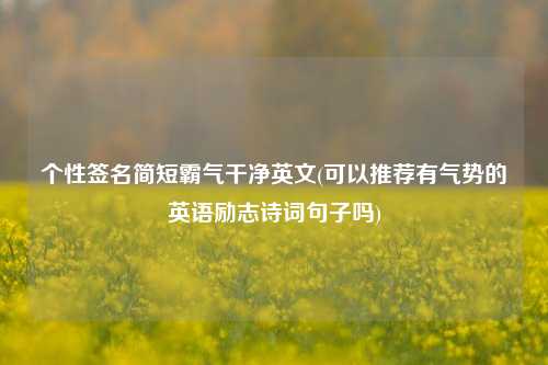 个性签名简短霸气干净英文(可以推荐有气势的英语励志诗词句子吗)